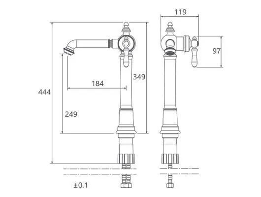شیر روشویی پایه بلند بیزانس شودر قیمت شیر روشویی پایه بلند شودر بیزانس
