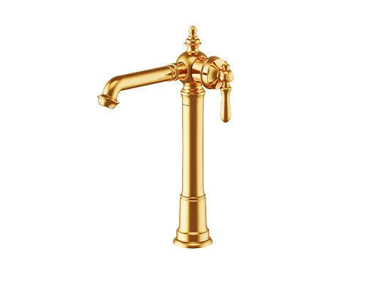شیر روشویی پایه بلند شودر مدل بیزانس طلایی خرید شیر روشویی پایه بلند شودر مدل بیزانس طلایی