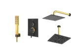 قیمت شیر حمام توکار شودر مدل رومر مشکی طلایی تیپ 3 brass