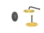 خرید شیر توکار حمام شودر مدل روگن مشکی طلایی تیپ 1 brass
