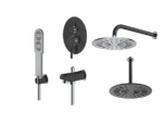 قیمت شیر حمام توکار شودر مدل روگن مشکی کروم تیپ 4 brass