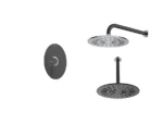 خرید شیر توکار حمام شودر مدل روگن مشکی کروم تیپ 1 brass