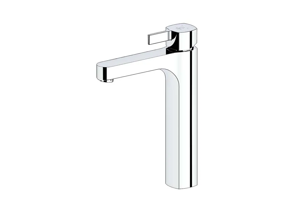 شیر روشویی پایه بلند کاویان مدل ساتین قیمت شیر روشویی پایه بلند کاویان مدل ساتین