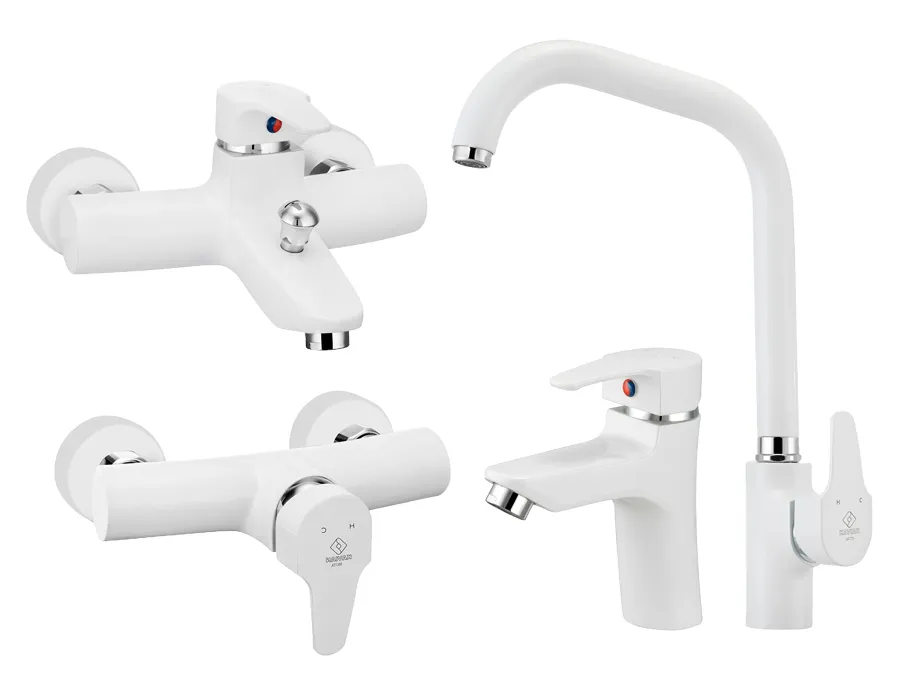 ست شیرآلات کاویان مدل آنیتا سفید ست شیرآلات کاویان مدل آنیتا سفید