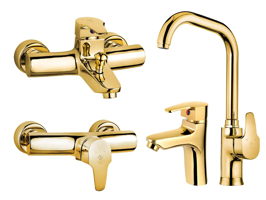 ست شیرآلات کاویان مدل آنیتا طلایی خرید ست شیرآلات کاویان مدل آنیتا طلایی