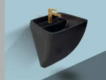 خرید روشویی وال هنگ مروارید مدل مگا مشکی مات دیواری