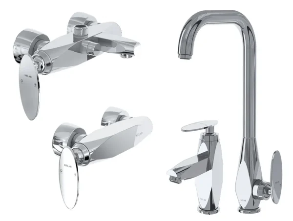 قیمت ست شیرآلات کلار مدل برلیان کروم