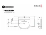 مشخصات روشویی روکابینتی سینا چینی آلور